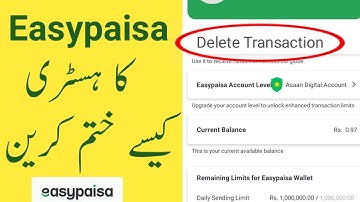 How To Delete Easypaisa Transaction History | Remove Easypaisa Payment TransferTransaction