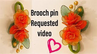 Brooch pin with nylon stocking {How to} (Req video)