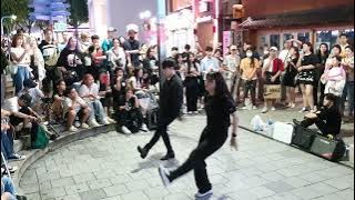 [STREET ARTIST] YU KAGAWA, HYOJIN & YOUNGWON. INTERACTIVE HONGDAE BUSKING. 230712.