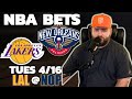Lakers vs pelicans playin  nba bets with kyle kirms tuesday april 16th
