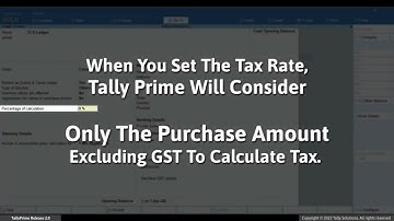 SGM : Record GST Purchase with TCS in Tally Prime