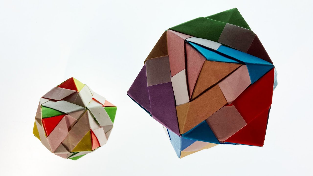 折り紙 くす玉 12枚】ORIGAMI CUBE 1 - YouTube