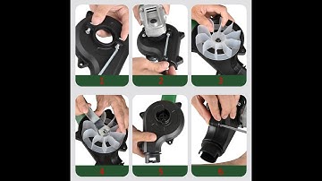 Đầu thổi bụi lắp máy mài cầm tay thành máy thổi gió công suất lớn,vỏ và cánh bằng nhựa ABS