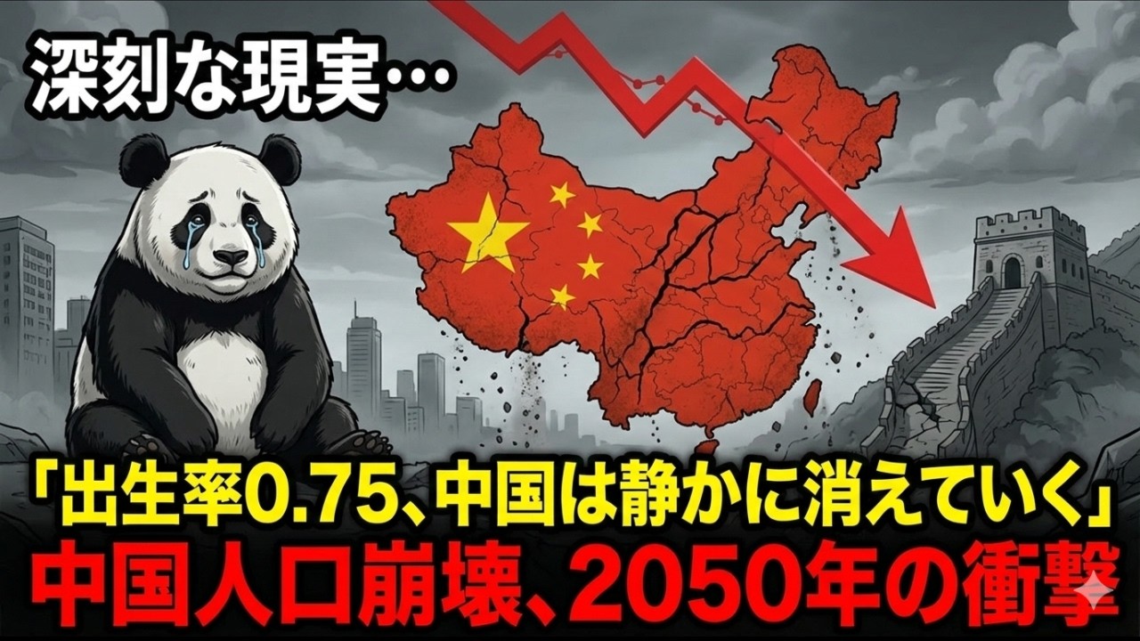 中国の人口崩壊｜出生率0.75の衝撃、2050年に中国が消える日