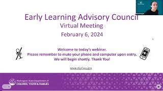 Early Learning Advisory Council (ELAC) Meeting February 6, 2024