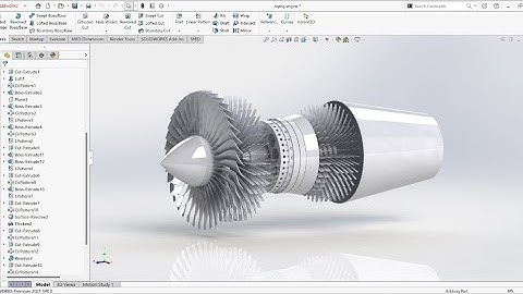 Jet engine | Solidworks Tutorial |CF6 80C2 turbo fan |