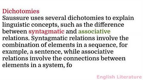 Summary of Course in General Linguistics by Ferdinand de Saussure