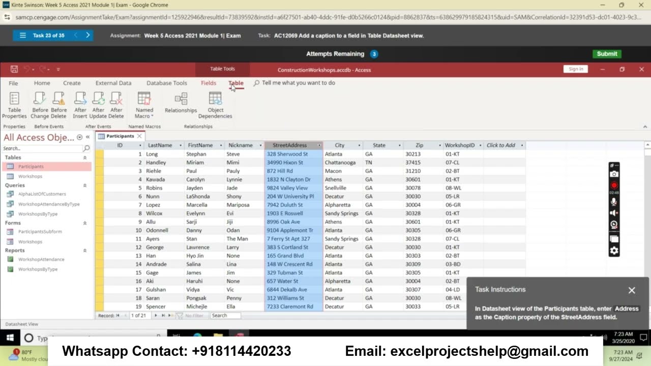 Access Module 1 Sam Exam