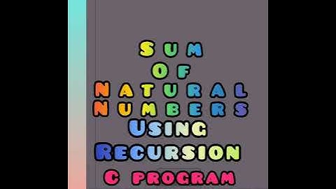 Sum of first N natural numbers using RECURSION || C program #shorts #coding #programming #c_tutorial