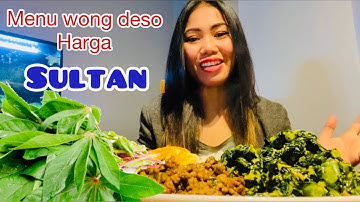 Menu wong deso telur dadar,sambel Pete ,sayur daun singkong #mukbang #viral #video