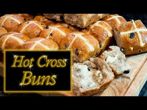 Hot cross buns, no knead, easy step by step instructions.