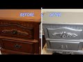 DIY || Nightstand Makeover using Silver Metalic Paint...| The Morganz Family Vlog #12