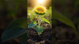 A 25-second timelapse shows a rose seed growing from the damp ground.#short #timelapse #flowers