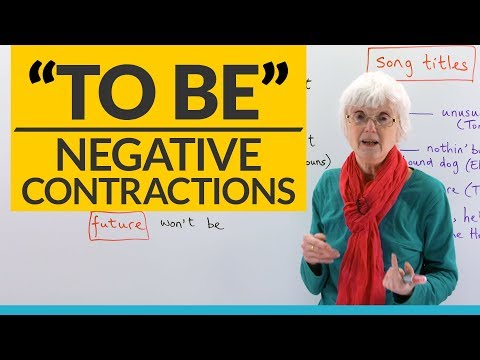 English Grammar: Negative contractions of the verb "TO BE"