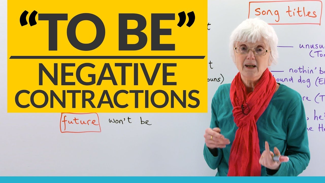 English Grammar: Negative contractions of the verb "TO BE"
