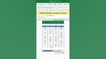COUNTBLANK Formula in Excel | Advanced Excel Formula #excel #exceltutorial #exceltips