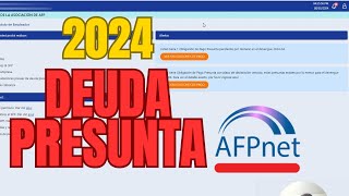 AFPnet Deuda Obligación de Pago Presunta SOLUCIONADO 2024