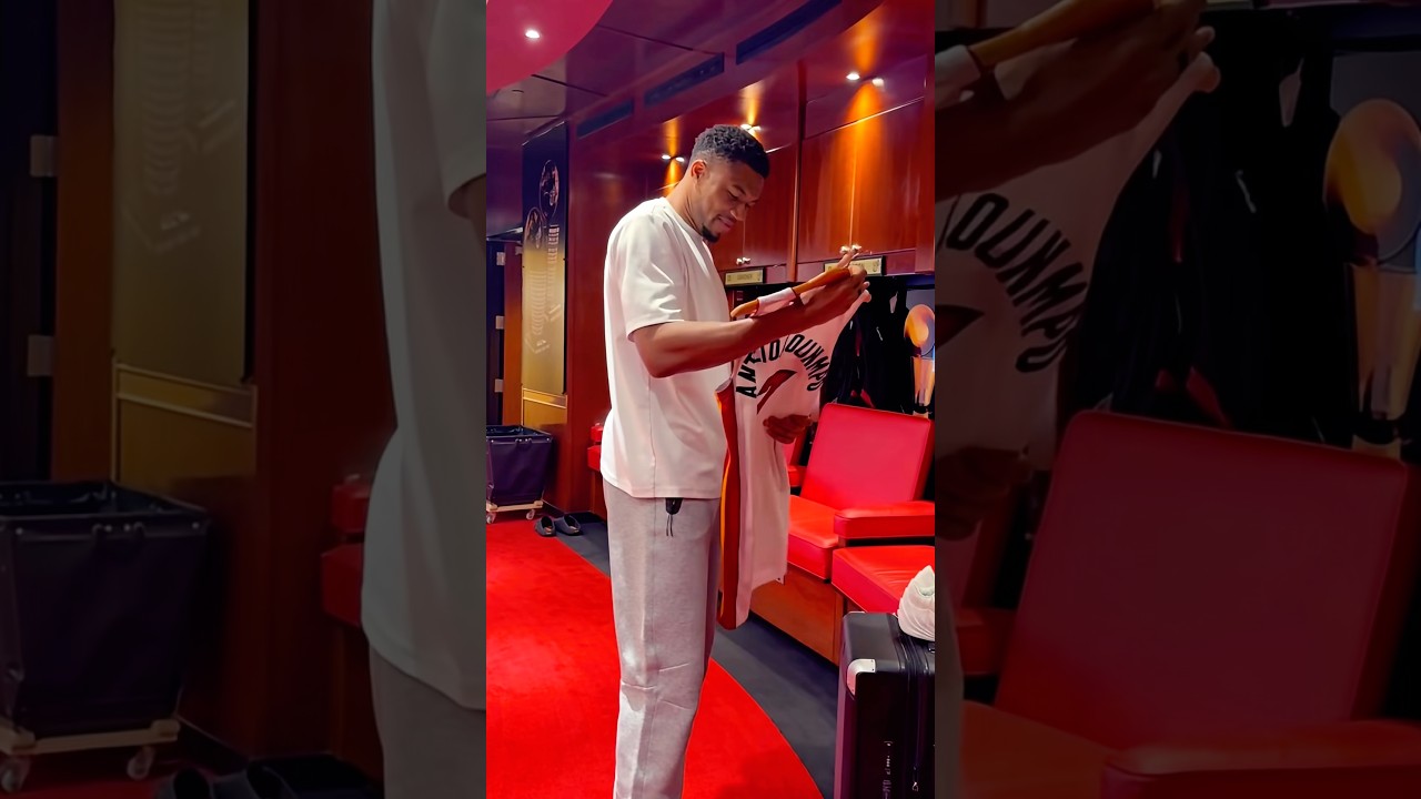 Giannis Antetokounmpo is in the Miami Heat building! #nba #fyp #shorts #giannisantetokounmpo