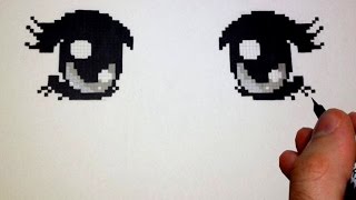 ⁣How to Draw Manga Eyes - PIXEL Version