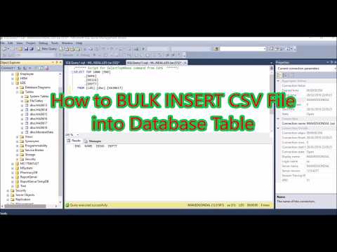 BULK INSERT CSV file into a database using SQL Server| Using Query