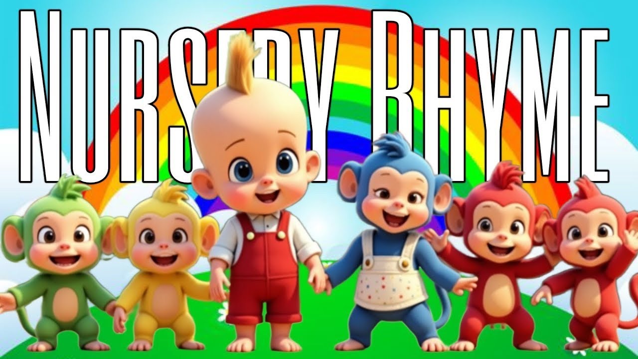 monkey dance & Kids – Colorful Nursery Rhyme Fun! Five little monkeys ...