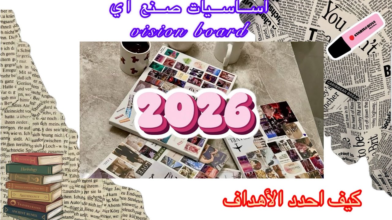 ❄️اهم الطرق الأساسية لصنع 🖇️vision board 🎯واهم الأهداف المبتغات 🎀في “2026”🫂👀