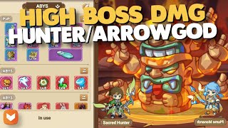 HIGH BOSS DMG - Gear Skills Pals Relics - Hunter vs Arrowgod in Legend of Mushroom