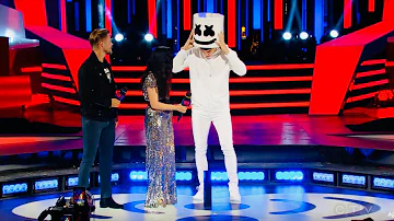 Marshmello SHOCKS MMVAs crowd by REVEALING he is.....Shawn Mendes?!