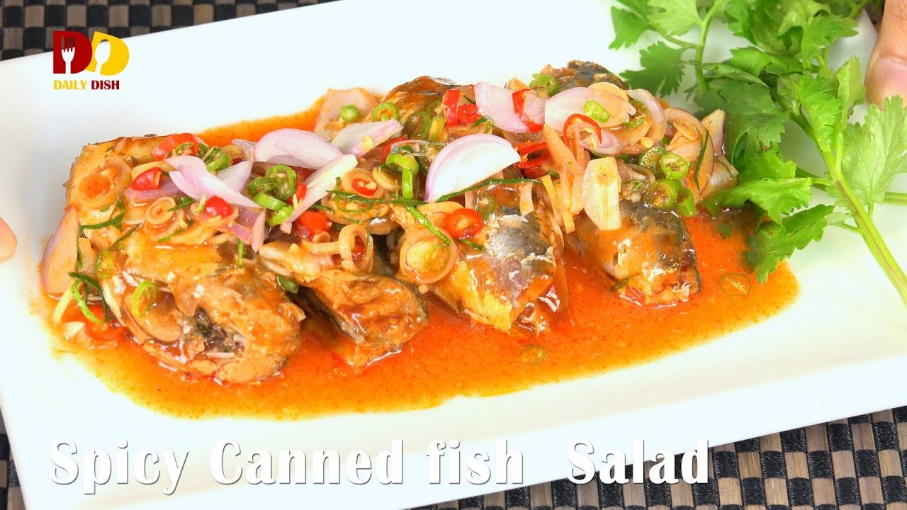 Spicy Canned Fish Salad | Thai Food | Yum Pla Krapong | ยำปลากระป๋อง