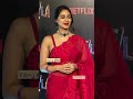 Nikita dutta hot sexy big boob deep cleavage backless blouse red saree navel button lick #bollywood