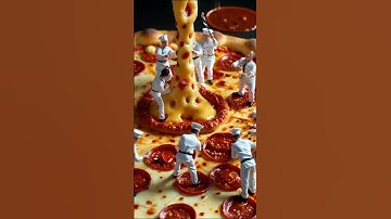 🍕 Tiny Chefs Cooking on a Giant Pizza Slice! 🔥👨‍🍳