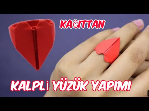 Kalpli Yüzük Yapımı. (Origami Kalpli Yüzük)