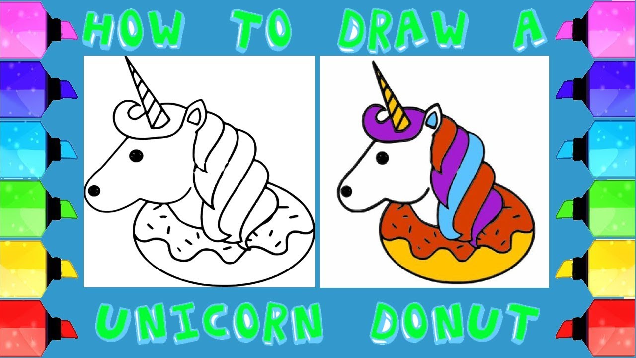 HOW TO DRAW A UNICORN DONUT EASY DRAWINGS STEP BY STEP | #Drawing-Extra