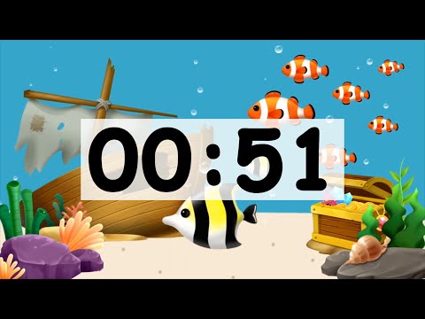 51 Second Countdown Timer Alarm Clock With Music, Timer for Kids Animal Fish