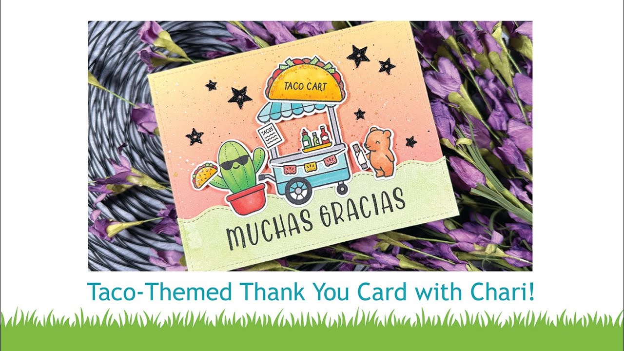 Taco-themed thank you card with Chari