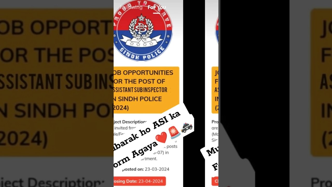 Sindh police ma new job asi 2024 