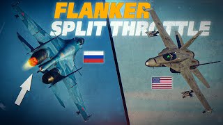 The Flanker With Split Throttle Is Wild... | Su-33 Flanker-D Vs F/A-18C Hornet Dogfight | DCS |