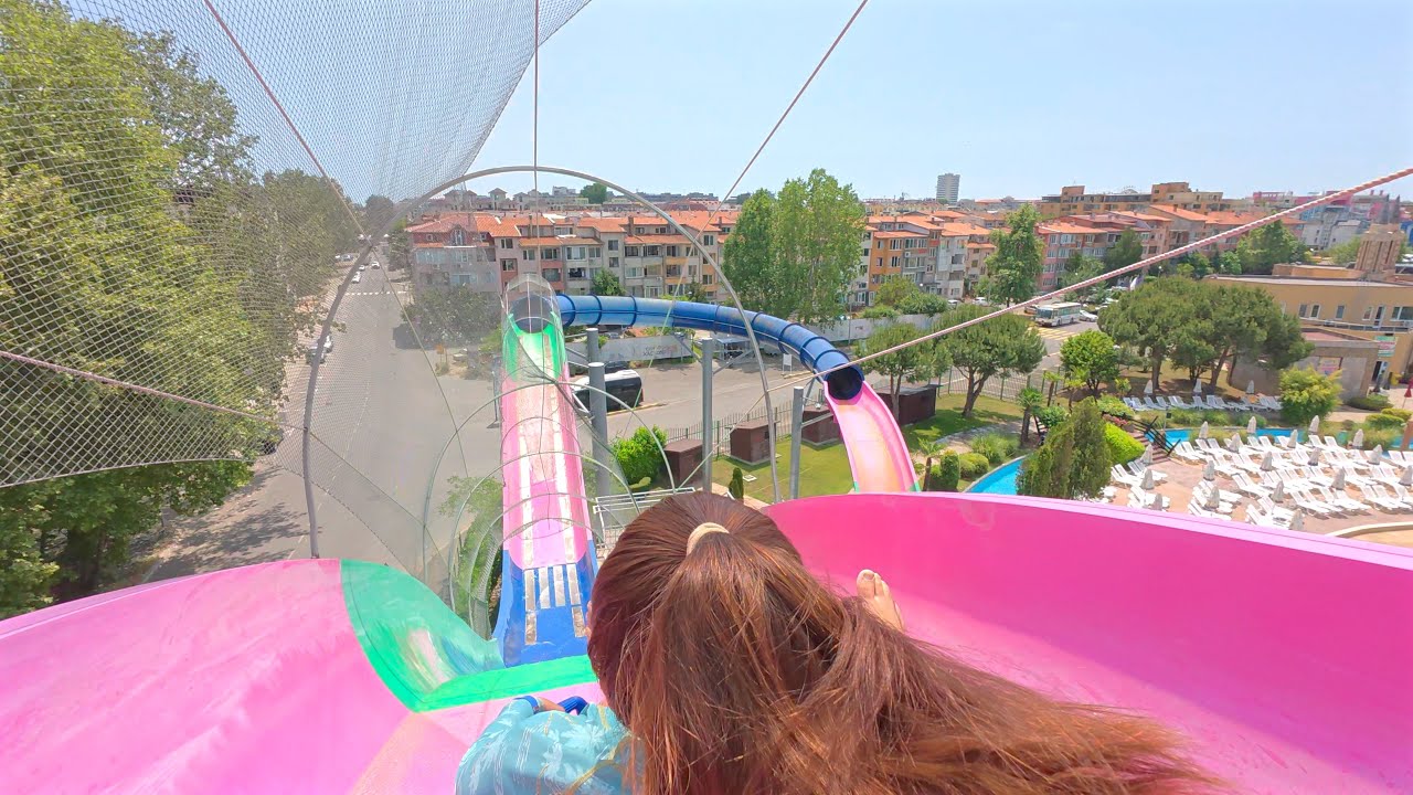 Uphill Water Coaster Slide at Action Aquapark 🇧🇬