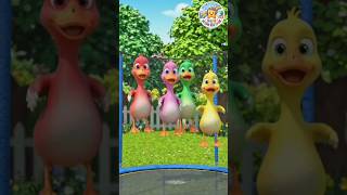 Cute Ducks Jumping on Trampoline! | Kids Color Song #shorts #kidsvideo