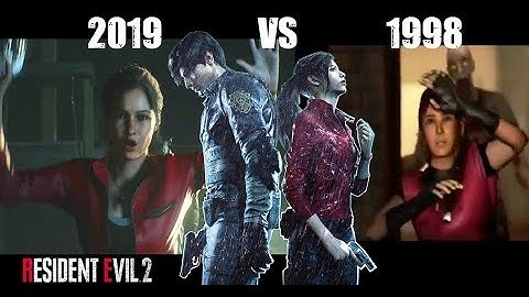 Resident Evil 2 Remake VS Original RE2 1998 Comparison - First Time Leon & Claire Meet Cutscene