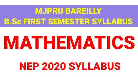 MJPRU B.Sc first semester maths syllabus