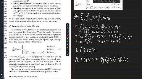 Factorization Machines 3: Model Training