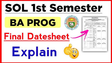 SOL BA PROG First Semester Final Datesheet Explain March Exam 2023 | Sol 1st Semester Datesheet 2023