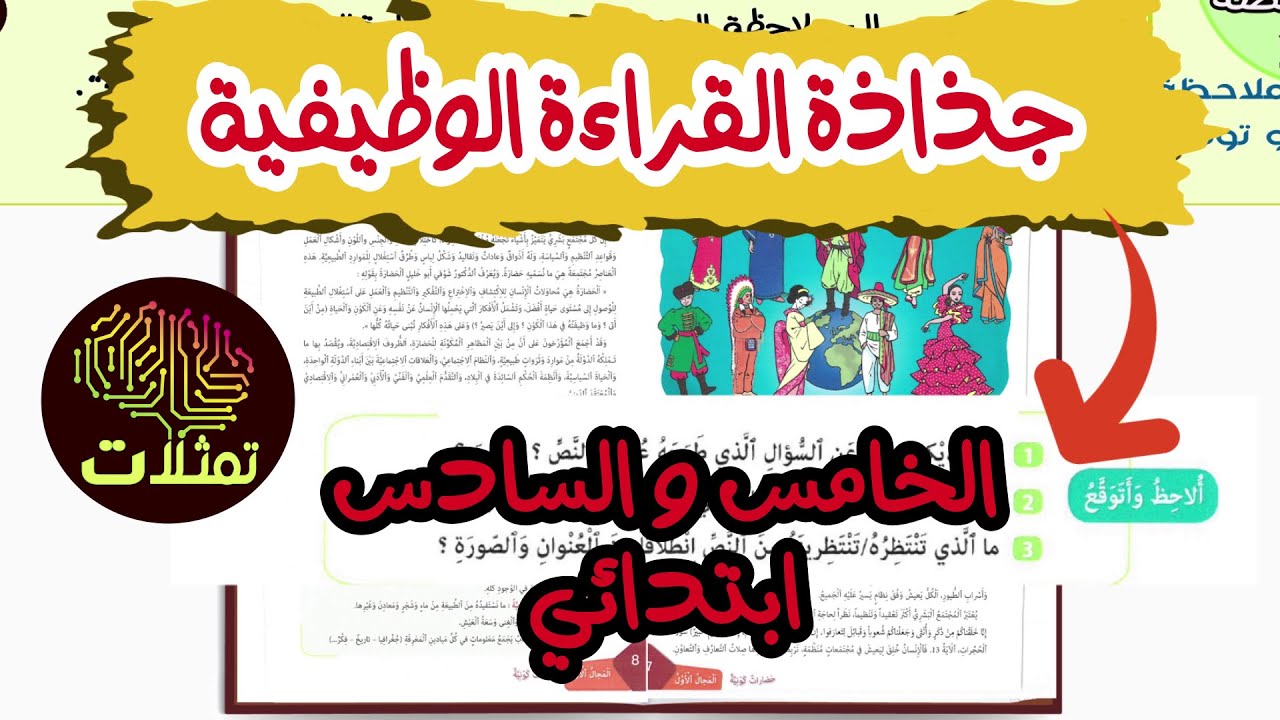 جذاذة القراءة المستوى الخامس و السادس ابتدائي وفق المنهاج المنقح