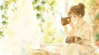 Old Radio Soft Jazz ☕ Sleepy Cat on a Quiet Windowsill Morning screenshot 1