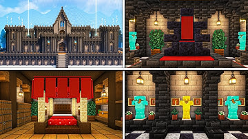 How To Build Stone And Deepslate Brick Ultimate Castle Interior Design In Minecraft 1.20 || #6