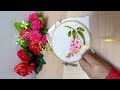 Flower ribbon embroidery  hand embroidery tutorial  embroidery for beginners