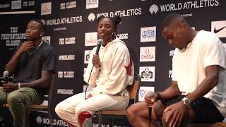 Prefontaine Classic 2024 Sprints Press Conference l Holloway, Jefferson & Coleman