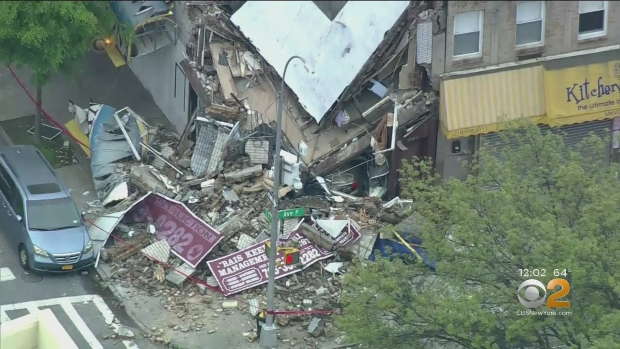 Caught On Video: Car Slams Into Building, Causing Collapse - YouTube