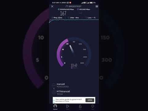تست سرعت ایرانسل محدوده جنت آباد جنوبی